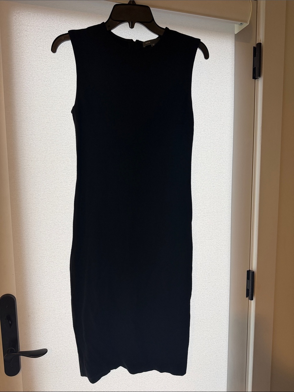 VINCE Classic Black Sleeveless Sheath Dress